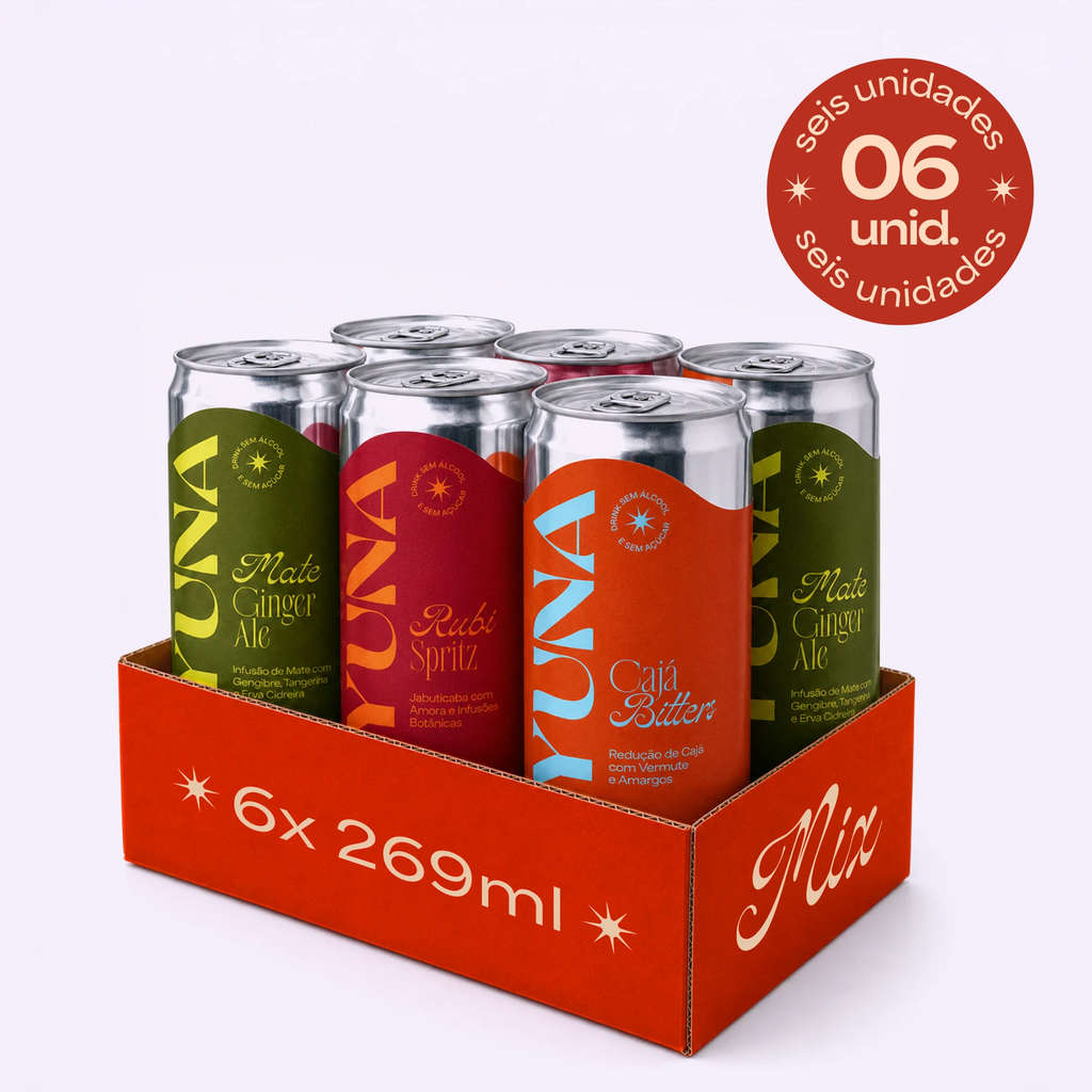 YUNA Mix: caixa com 6 latas de 269 ml dos três sabores