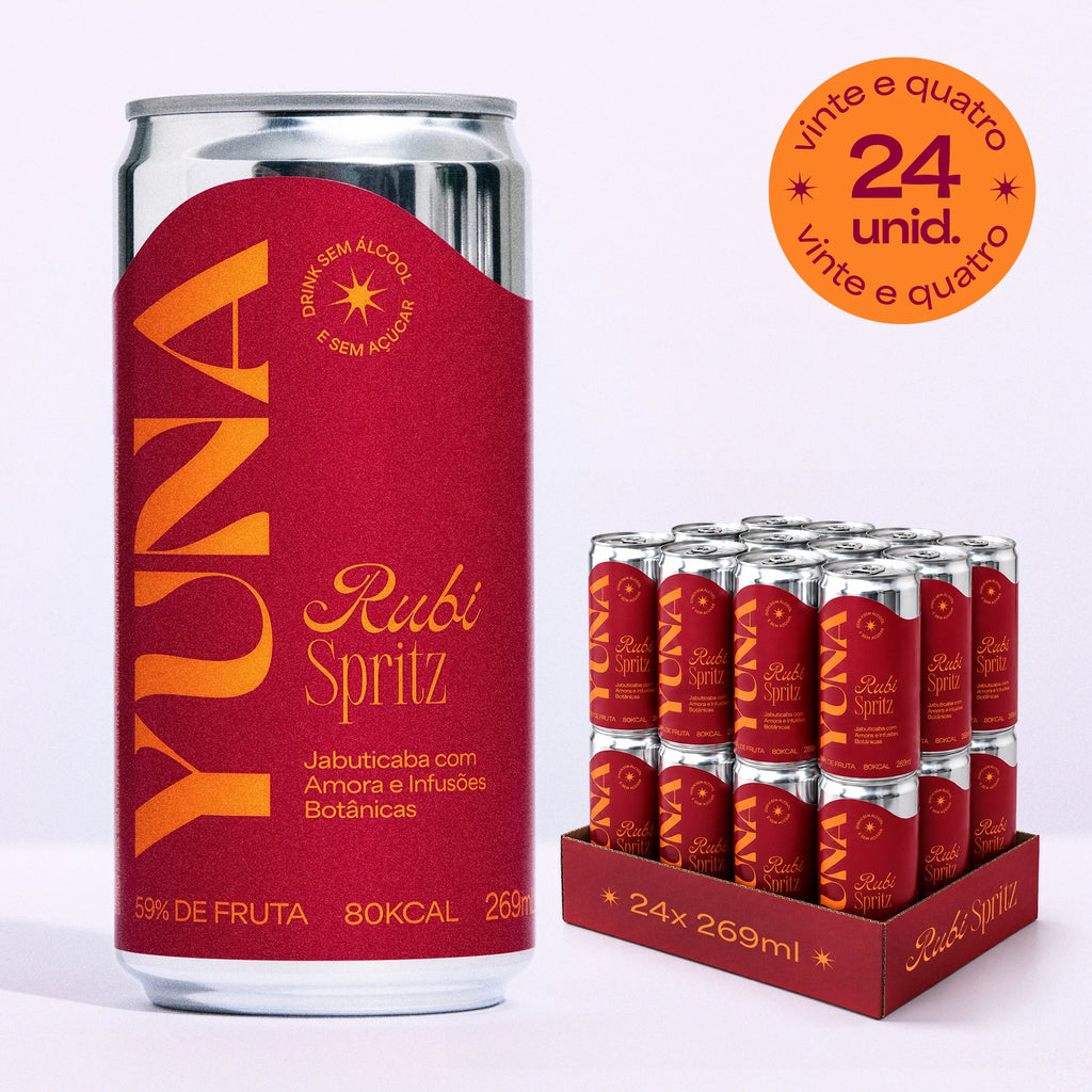 Rubi Spritz YUNA: lata e pack com 24 latas de 269 ml